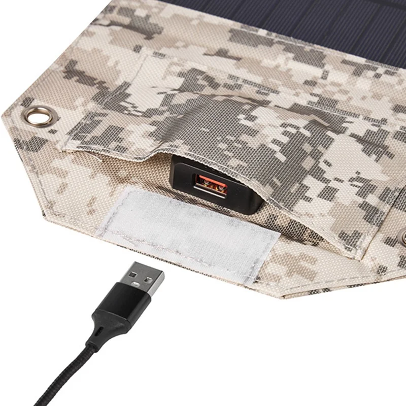 SPB6Z Foldable 6 Solar Panel Charger 12W 5V Portable Solar Charger for Outdoor Hiking Camping - Camouflage