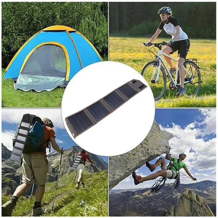 FSC-8W Faltbar 4 Solarpanel 8W Solar Cell Charger Mobile Power Bank Für Camping-wandern