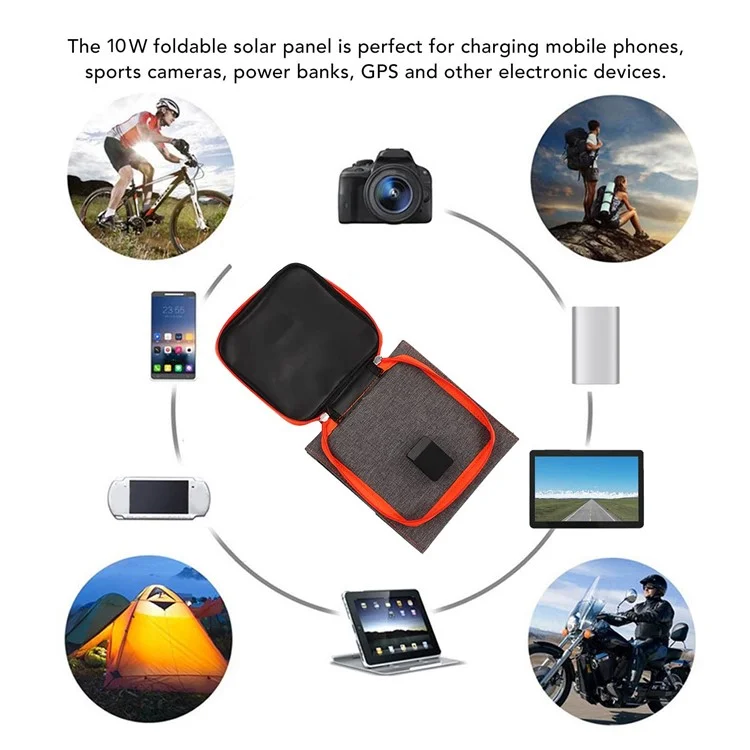 FSC-10W Faltbar 3 Solarpanel 10W Solar Cell Charger Mobile Power Bank Für Camping-wandern