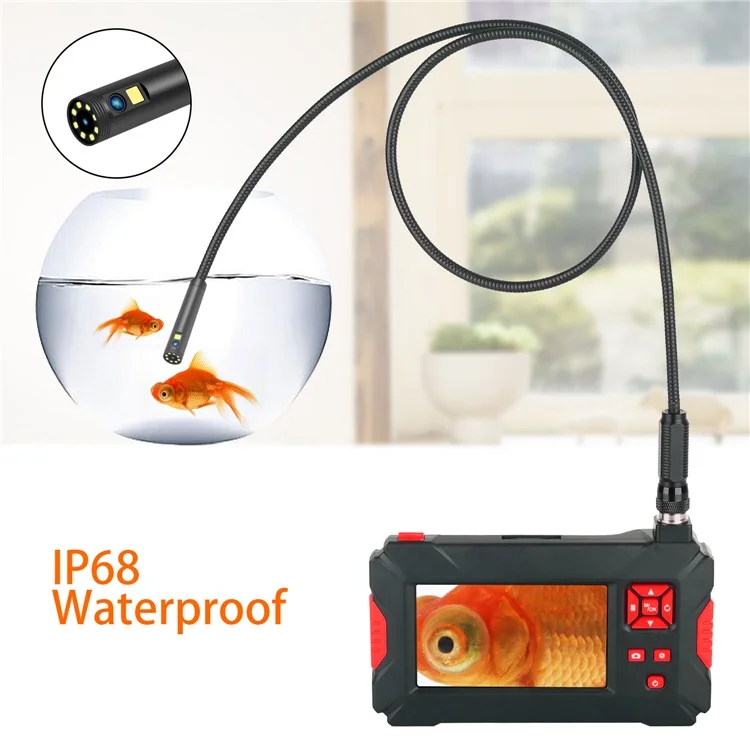 P30 1m Snake Endoscope Camera with Light 8mm Dual Lens IP68 Waterproof Inspection Camera for Car