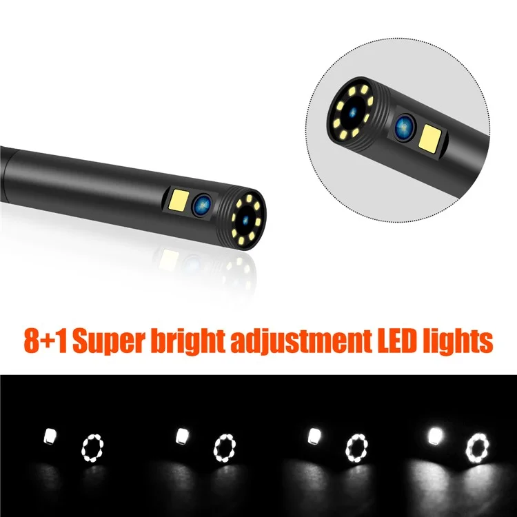 P30 2m Rigid Cord Endoscope Camera HD Borescope with 8+1 Adjustable LED Lights Inspection Camera for Car