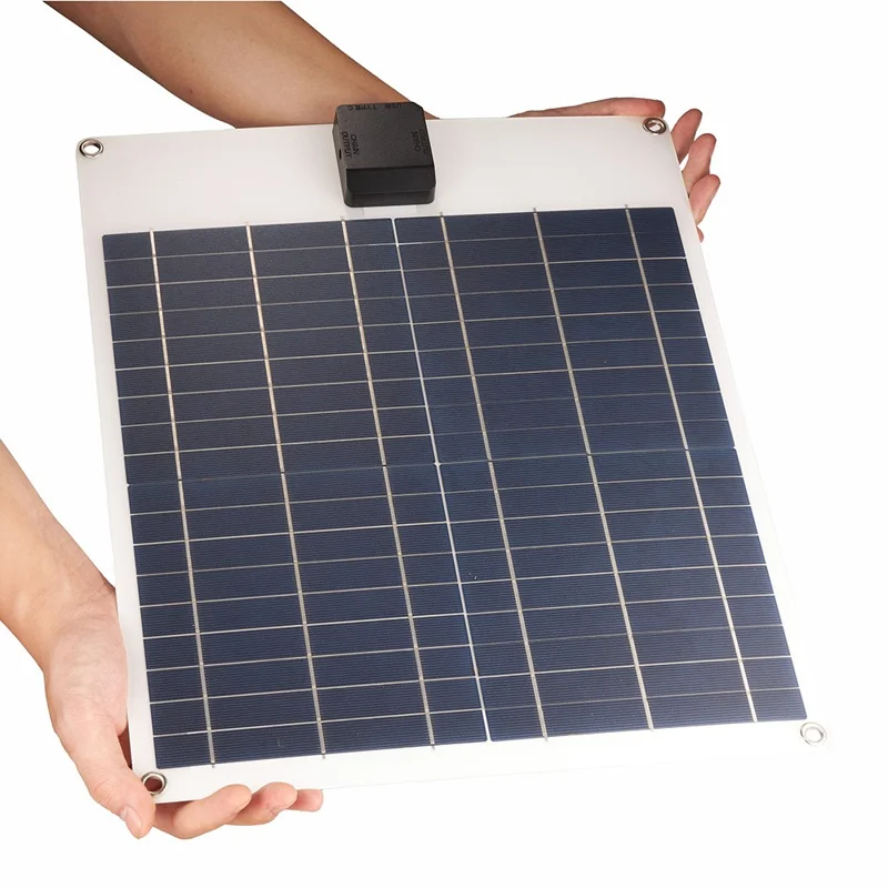GKP415 18W 5V Polykrystallinsk Silicium Solcellepanel Oplader med Dobbelt USB-udgang og Controller til Telefon udendørs - Hvid