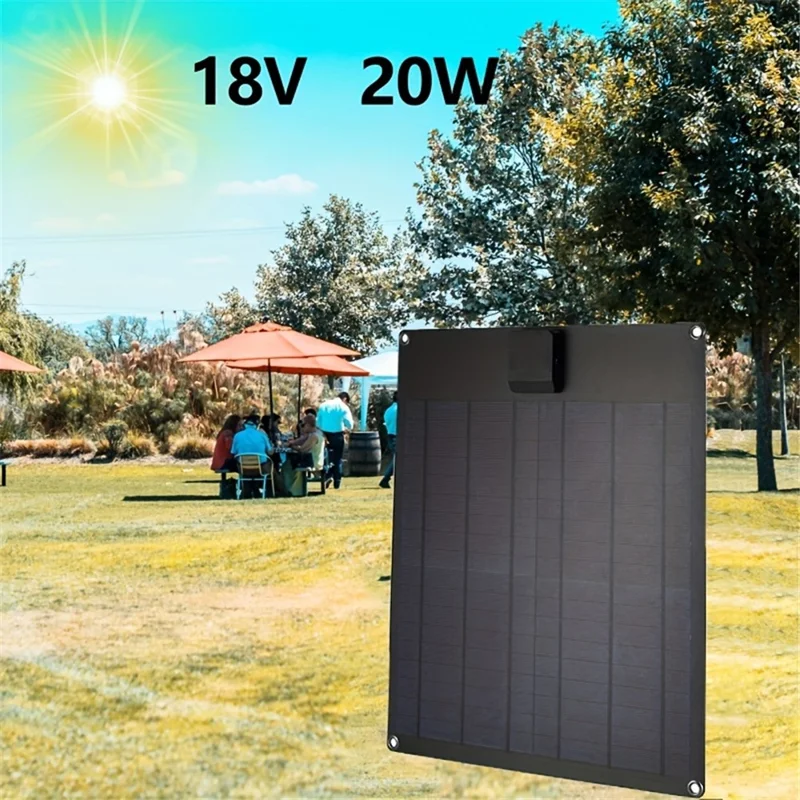 GKP415 18W 5V Polykrystallinsk Silicium Solcellepanel Oplader med Dobbelt USB-udgang og Controller til Telefon udendørs - Hvid