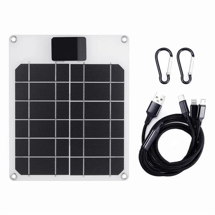 GKM215 5W 5V Monocrystalline Solar Panel Charger USB Port Portable for Cell Phone Camping Hiking Travel - Blue