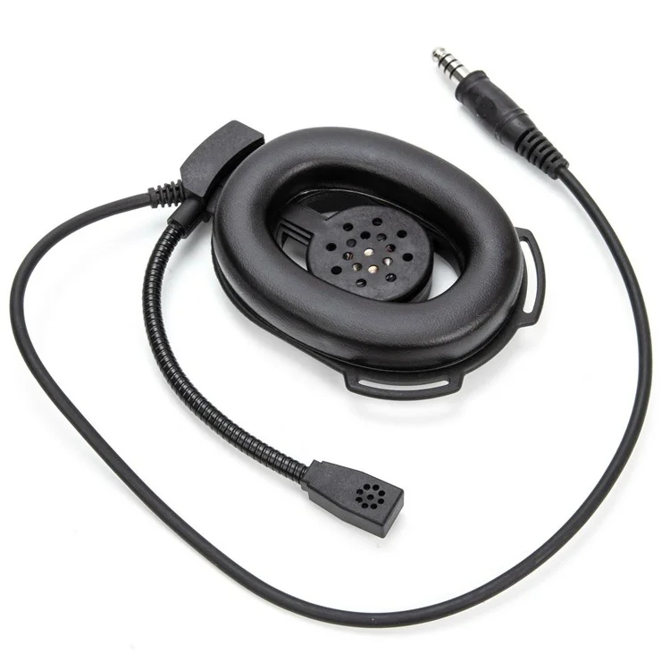 For Yaesu Vertex VX-6R / VX-7R / VX-120 / VX-127 HD01 Two Way Radio 7.1mm Headset Walkie Talkie Headphone with U94 PTT Adapter - Black