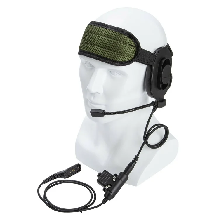 Für Motorola Xir P8268 / Xir P8260 / APX-8000 / APX-7000 HD01 Walkie Talkie Headset 7.1mm Einzelohrkopfhörer Mit U94 Ptt-adapter - Schwarz