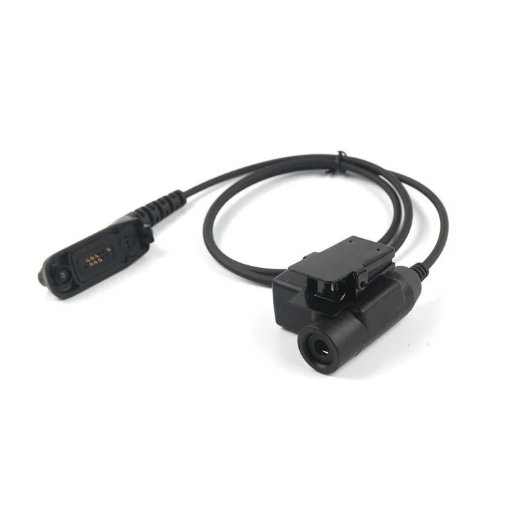 Für Motorola Xir P8268 / Xir P8260 / APX-8000 / APX-7000 HD01 Walkie Talkie Headset 7.1mm Einzelohrkopfhörer Mit U94 Ptt-adapter - Schwarz