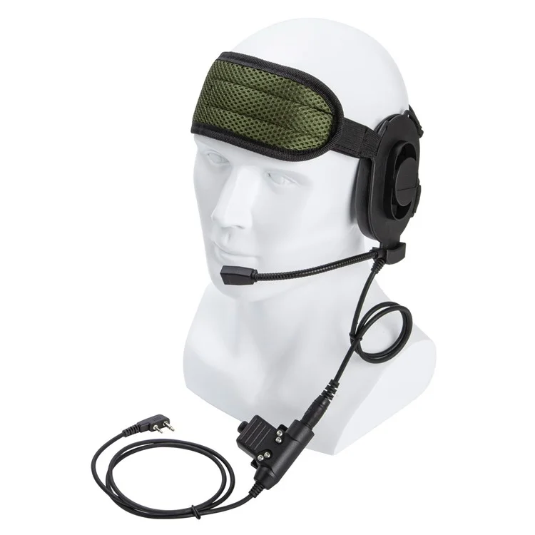 Para ICOM IC-V82 / IC-V80 / IC-V8 HD01 Bowman Elite II Walkie Talkie 7,1mm Headset de Ouvido Único Com Adaptador U94 PTT - Preto