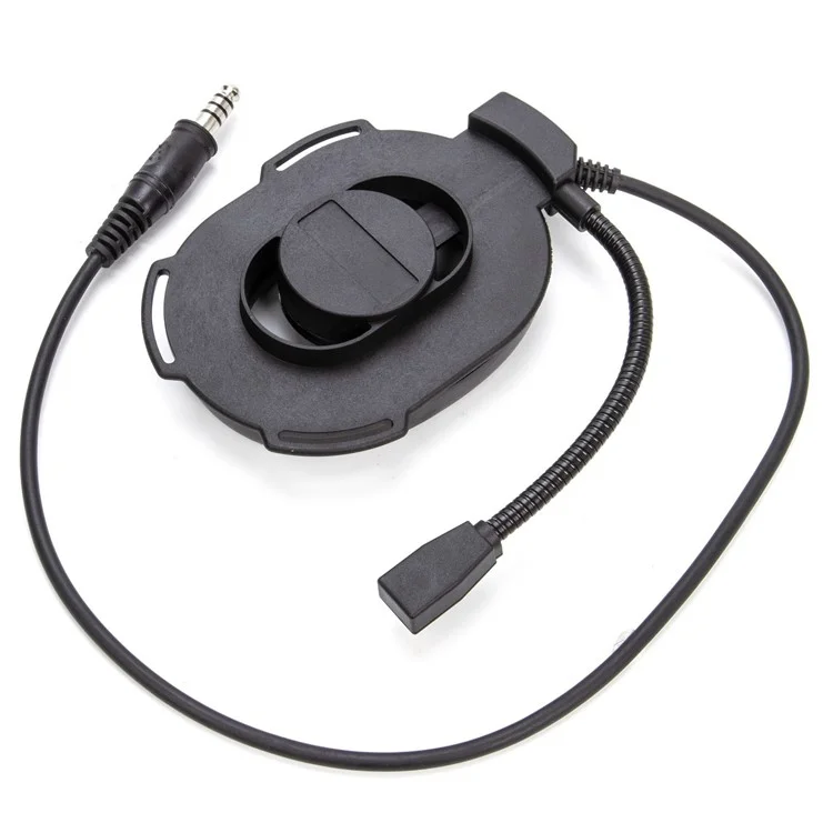 Para ICOM IC-V82 / IC-V80 / IC-V8 HD01 Bowman Elite II Walkie Talkie 7,1mm Headset de Ouvido Único Com Adaptador U94 PTT - Preto