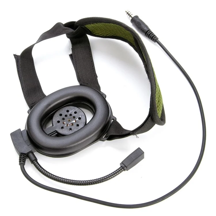 Para ICOM IC-V82 / IC-V80 / IC-V8 HD01 Bowman Elite II Walkie Talkie 7,1mm Headset de Ouvido Único Com Adaptador U94 PTT - Preto