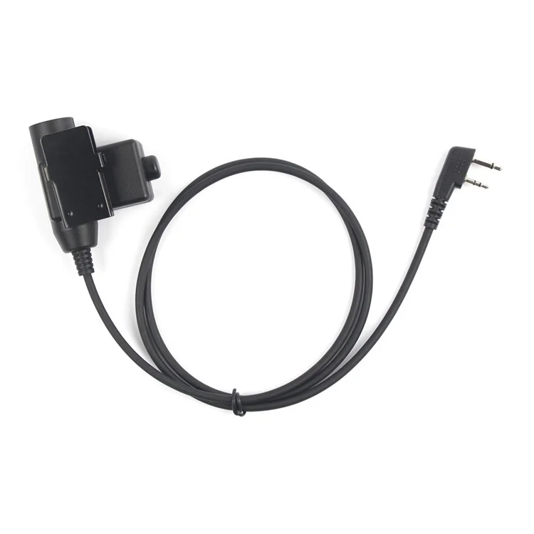 Para ICOM IC-V82 / IC-V80 / IC-V8 HD01 Bowman Elite II Walkie Talkie 7,1mm Headset de Ouvido Único Com Adaptador U94 PTT - Preto