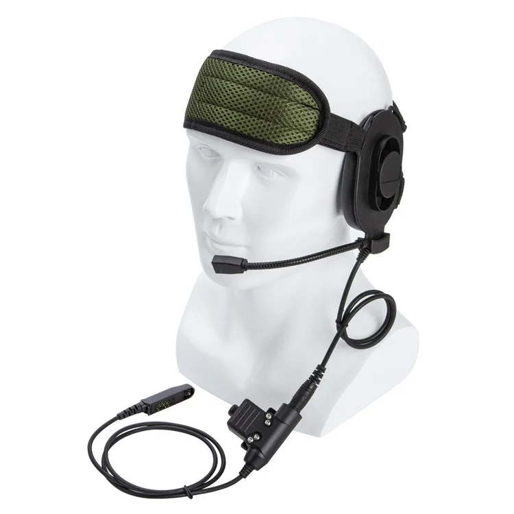 Para Baofeng UV-9R HD01 Walkie Talkie Headset Radio de Dos Vías Auriculares de 7.1 mm Con Adaptador PTT U94 - Negro