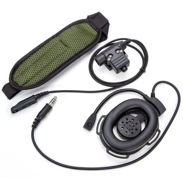 Para Baofeng UV-9R HD01 Walkie Talkie Headset Radio de Dos Vías Auriculares de 7.1 mm Con Adaptador PTT U94 - Negro