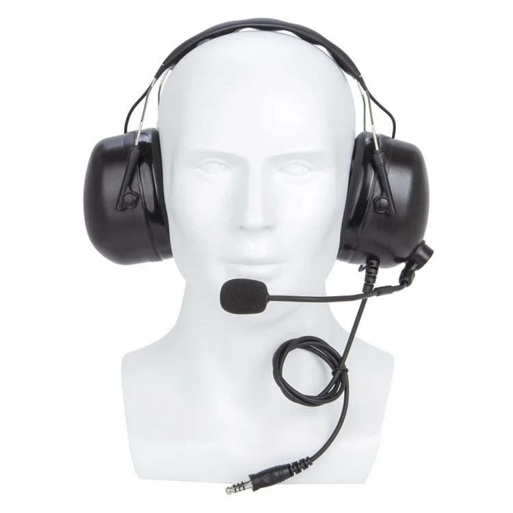 Para ICOM IC-V82 / IC-V80 / IC-V8 Aviação Piloto Fone de Ouvido Walkie Talkie Com o Adaptador U94 PTT