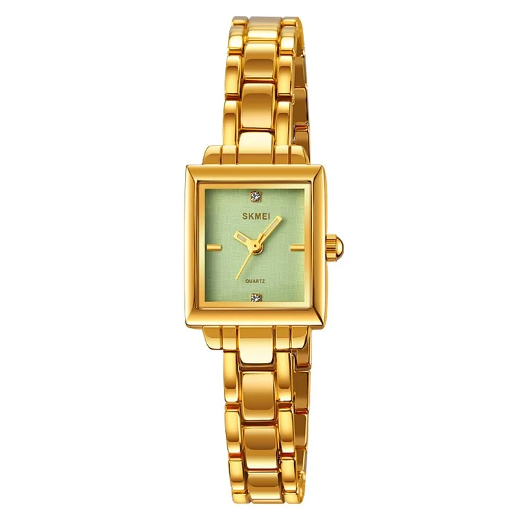 SKMEI 2315 Stylish Women Square Quartz Watch Alloy Strap Pointer Wrist Watch - Gold