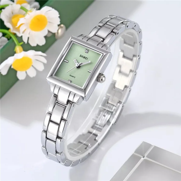 SKMEI 2315 Stylish Women Square Quartz Watch Alloy Strap Pointer Wrist Watch - Gold