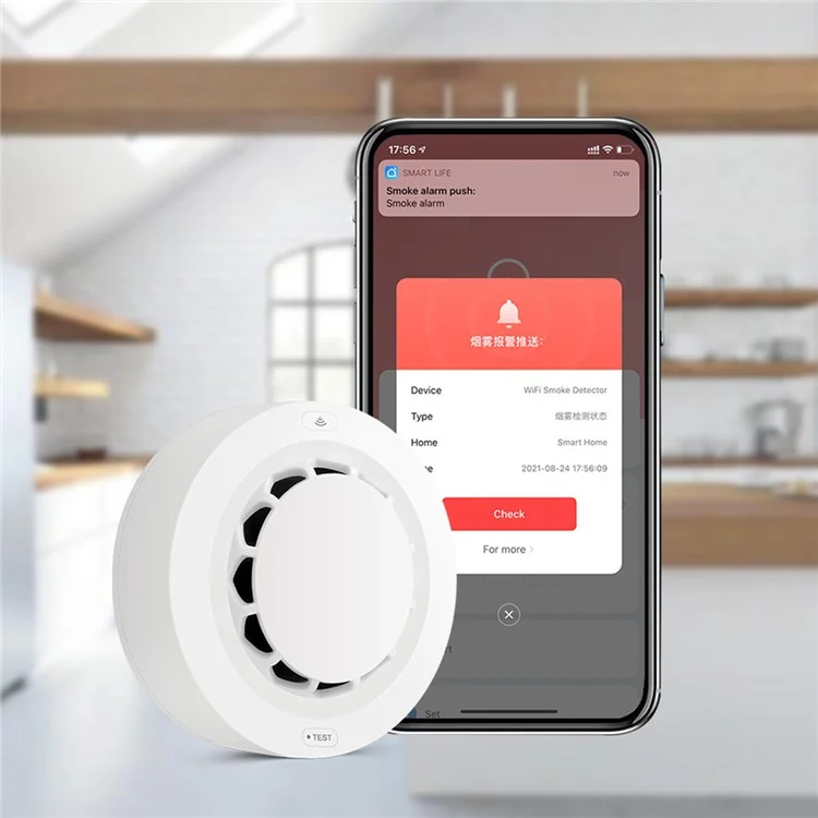 Tuya Smart Life Wireless Smoke Detector 80dB Alarm High Sensitivity WiFi Smoke Sensor