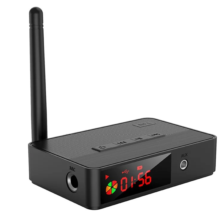 D400 NFC Óptico Bluetooth 5.3 Receptor Audio Fiber Adaptador Coaxial Soporte de Flash USB / Reproducción de Cartas de TF