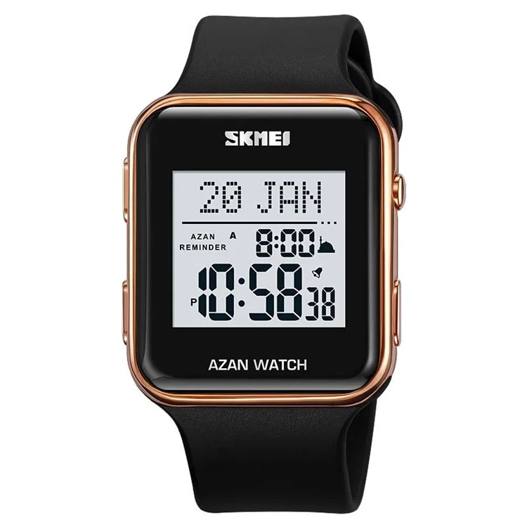 SKMEI 2211 Square Digital Watch Date Time Display Waterproof Sports Electronic Watch - Rose Gold