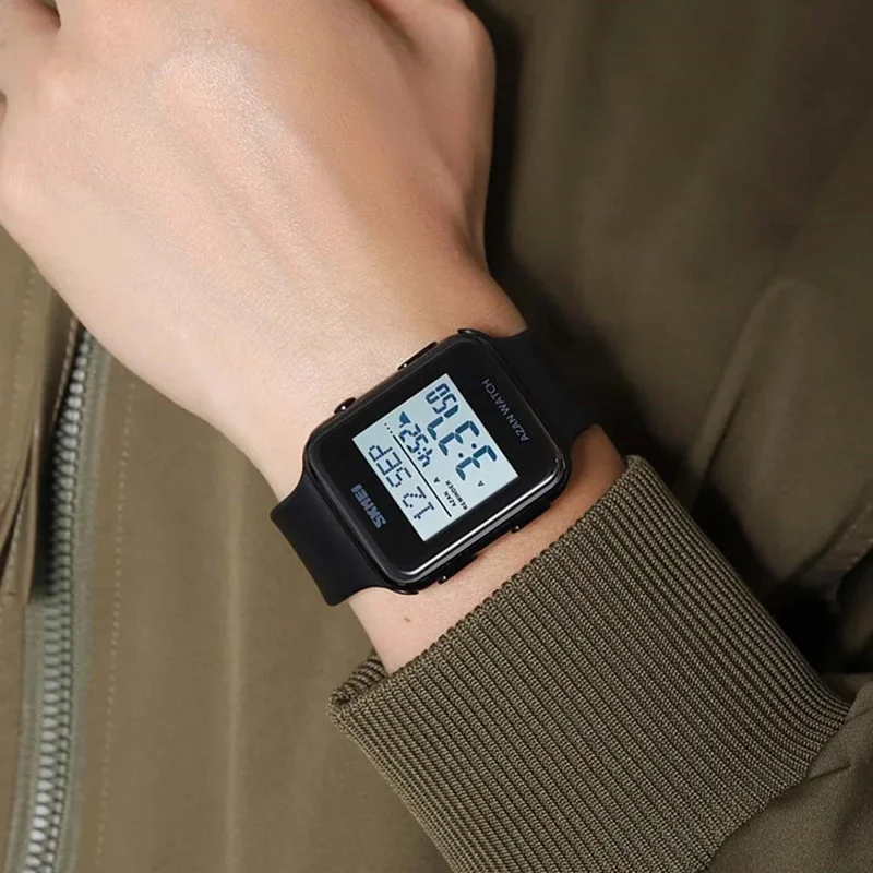 SKMEI 2211 Square Digital Watch Date Time Display Waterproof Sports Electronic Watch - Silver