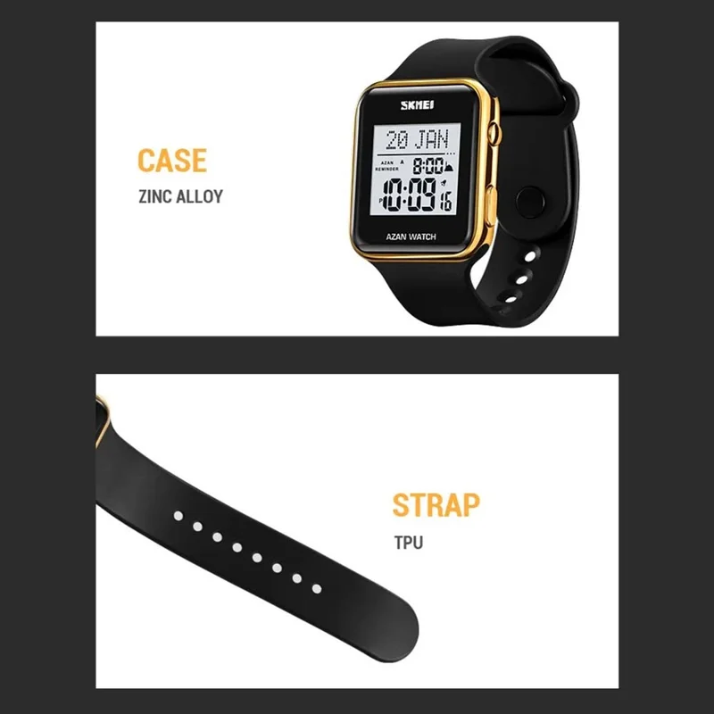 SKMEI 2211 Square Digital Watch Date Time Display Waterproof Sports Electronic Watch - Silver