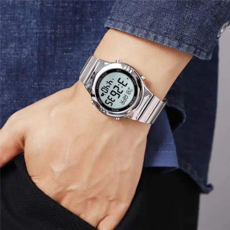 SKMEI 2200 Steel Strap Digital Watch Date Time Display Stylish Sports Electronic Watch - Rose Gold