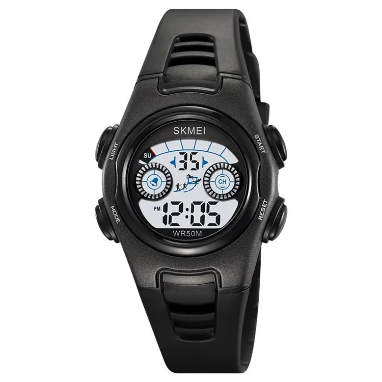 SKMEI 2309 Student Kids LED Backlight Digital Watch Date Alarm Clock Sports Electronic Watch - Black
