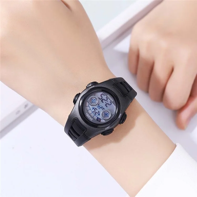 SKMEI 2309 Student Kids LED Backlight Digital Watch Date Alarm Clock Sports Electronic Watch - Black