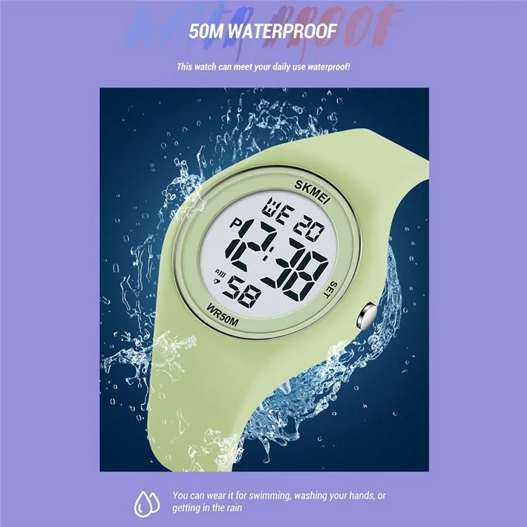 SKMEI 2317 Fashion Student Luminous Digital Watch All-Match Electronic Wrist Watch - Light Green