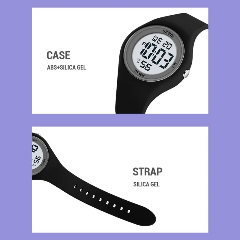 SKMEI 2317 Fashion Student Luminous Digital Watch All-match Electronic Wrist Watch - White