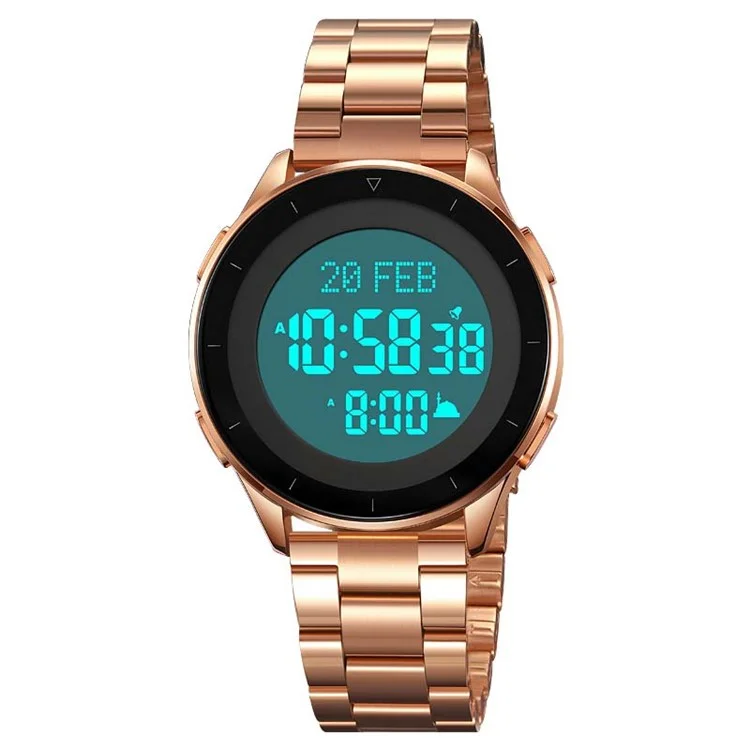 Skmei 2300 Indicador de Direção Qibla Resposta Digital Relisão Luminininador Função de Função Electral - Rose Gold