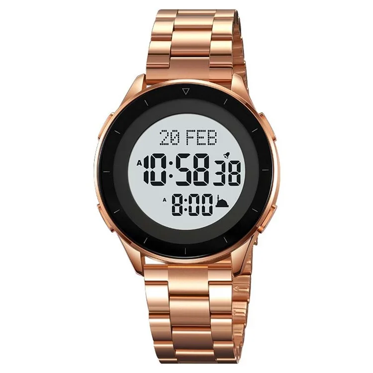 Skmei 2300 Indicador de Direção Qibla Resposta Digital Relisão Luminininador Função de Função Electral - Rose Gold