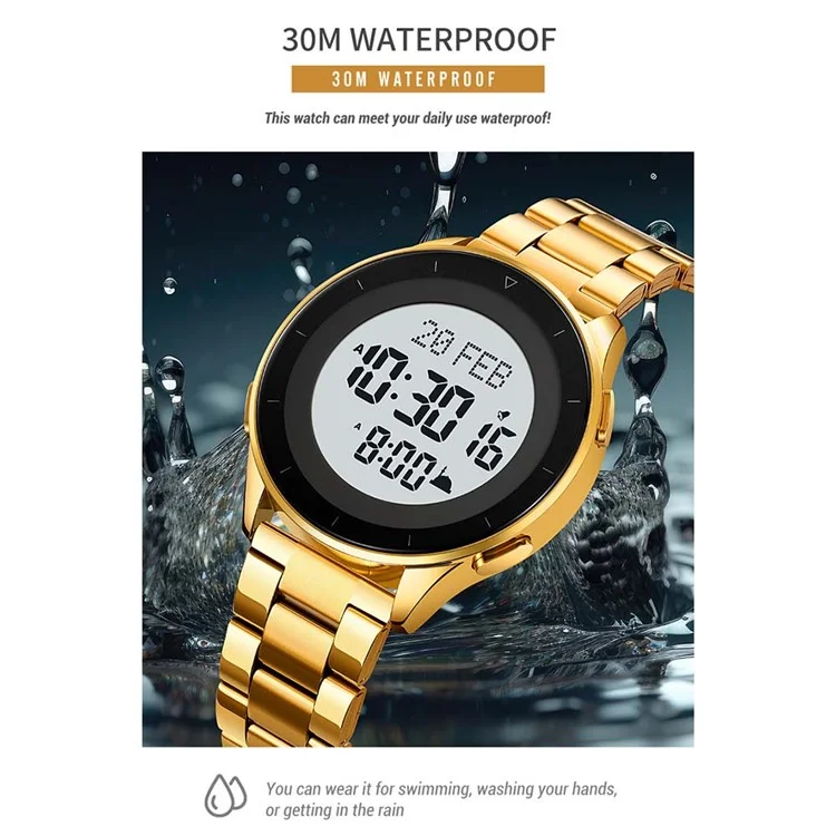 Skmei 2300 Indicador de Direção Qibla Resposta Digital Relisão Luminininador Função de Função Electral - Rose Gold