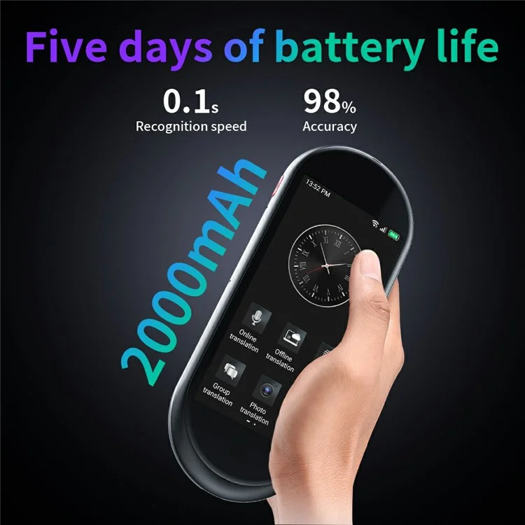 A10 GPT Translator de Voz Para Viajes Soporte de Traductor Simultáneo 4G SIM Tarjeta Global Traducción Fuera de Línea