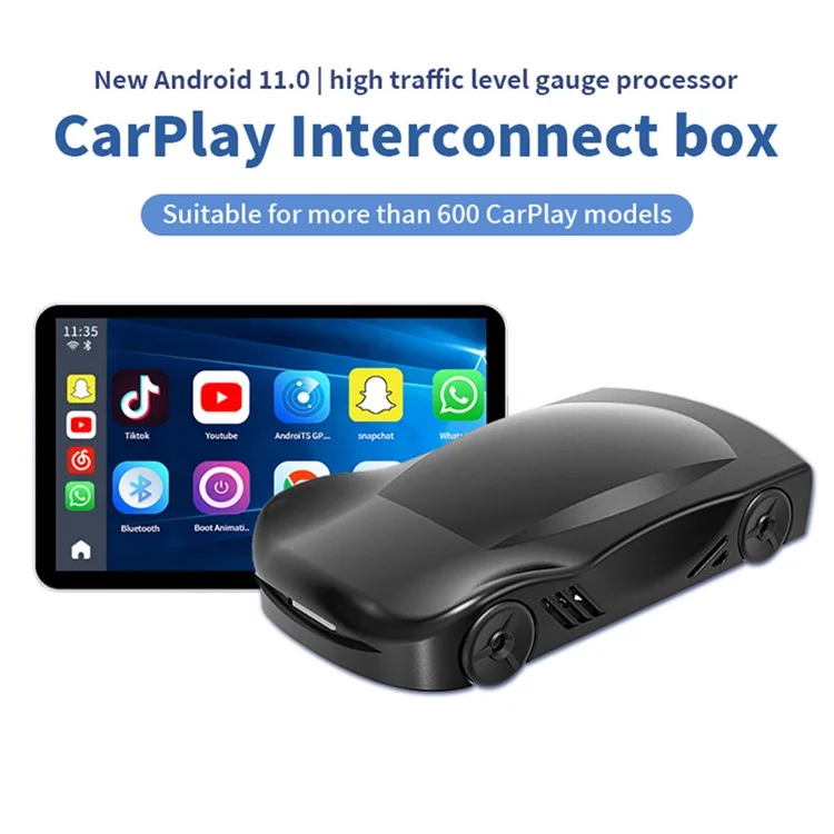 C6 Car Model Shape Подключенная к Беспроводной Carplay и Android Auto Box Android 11 Адаптер, 2 Гб+16 гб Памяти