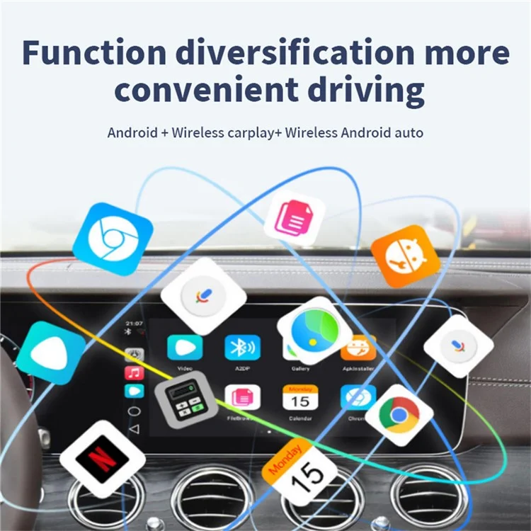 C6 Car Model Shape Подключенная к Беспроводной Carplay и Android Auto Box Android 11 Адаптер, 2 Гб+16 гб Памяти