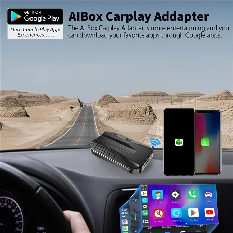 C9 Verdrahtet Mit Drahtlosen Carplay- Und Android Auto Box Android 11 Adapter Support TF -karte, 2 Gb+16 gb Speicher