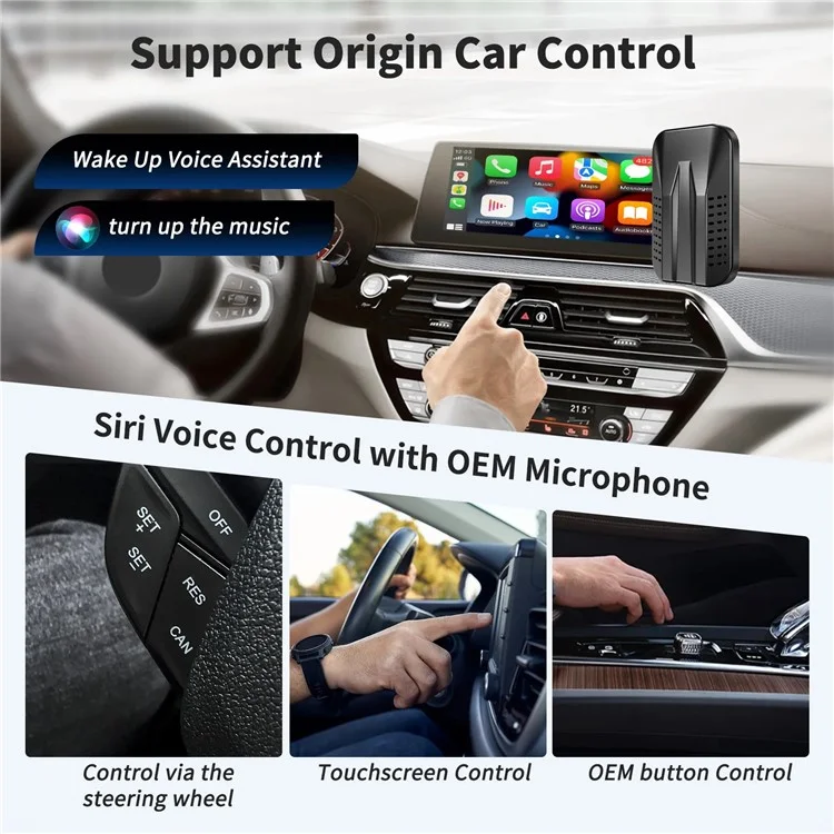 C9 Verdrahtet Mit Drahtlosen Carplay- Und Android Auto Box Android 11 Adapter Support TF -karte, 2 Gb+16 gb Speicher