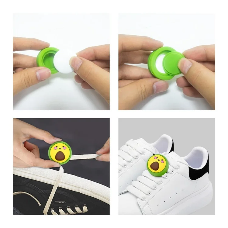 Para Airtag Bluetooth Tracker Case Silicone Cover With Protective Film For Kids Shoelaces / Correas - Dinosaurio