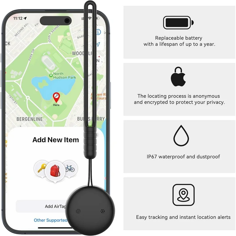 F10 Wireless Smart Tag Find My App Bluetooth-compatible Luggage Tracker Item Locator for iPhone - Blue