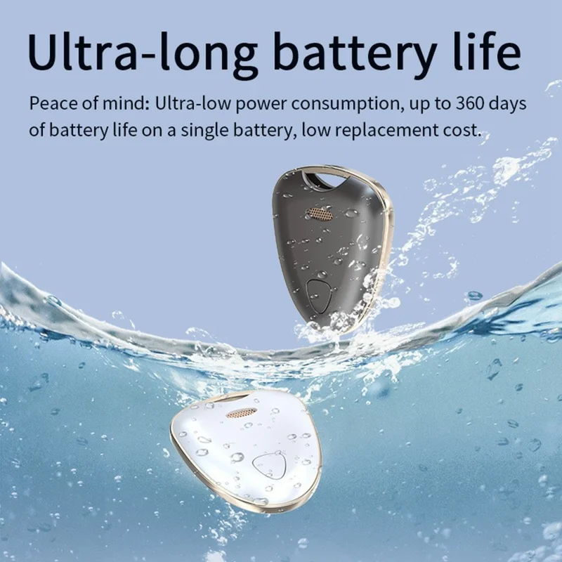 Tracker Bluetooth senza fili intelligente F4 Find My Waterproof per bagagli, portafogli e chiavi - Nero