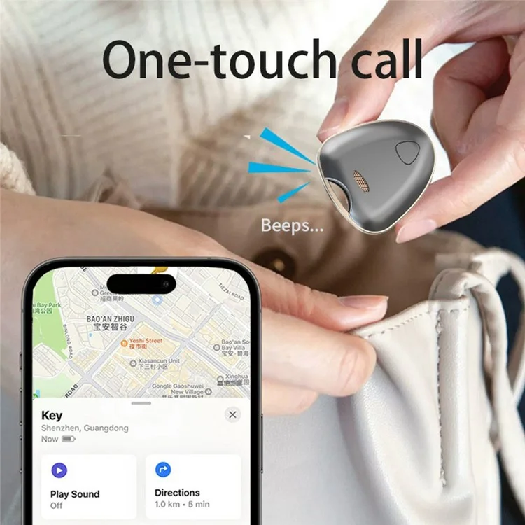 Tracker Bluetooth senza fili intelligente F4 Find My Waterproof per bagagli, portafogli e chiavi - Nero