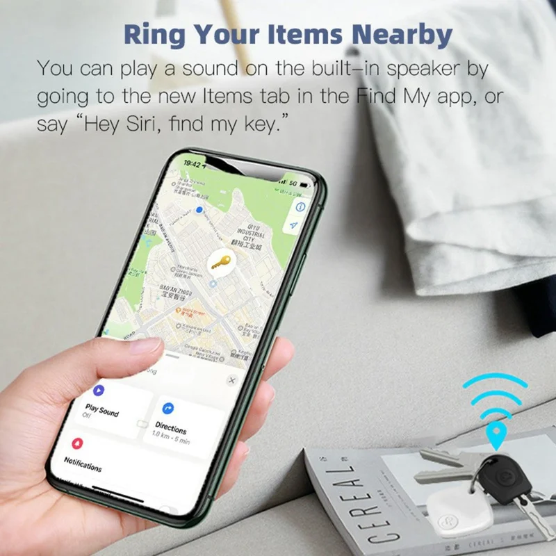 F2 Sualio Tag Wireless Smart Tracker for iOS, Bluetooth-compatible Luggage Wallet Key Finder - White