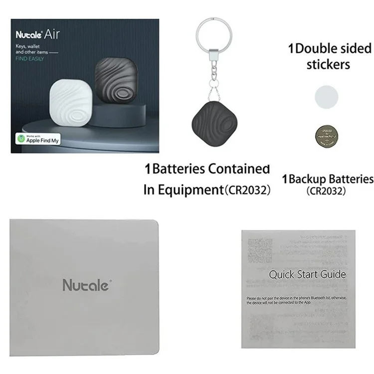 Nutale Air Find My Luggage Tracker Wireless Smart Tag Bluetooth-compatible Wallet Key Locator - Black