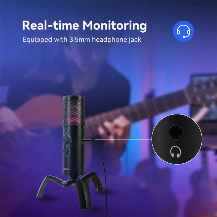 RETEKESS TG101 Live Streaming Wireless RGB Microphone for Gaming, Online Conference