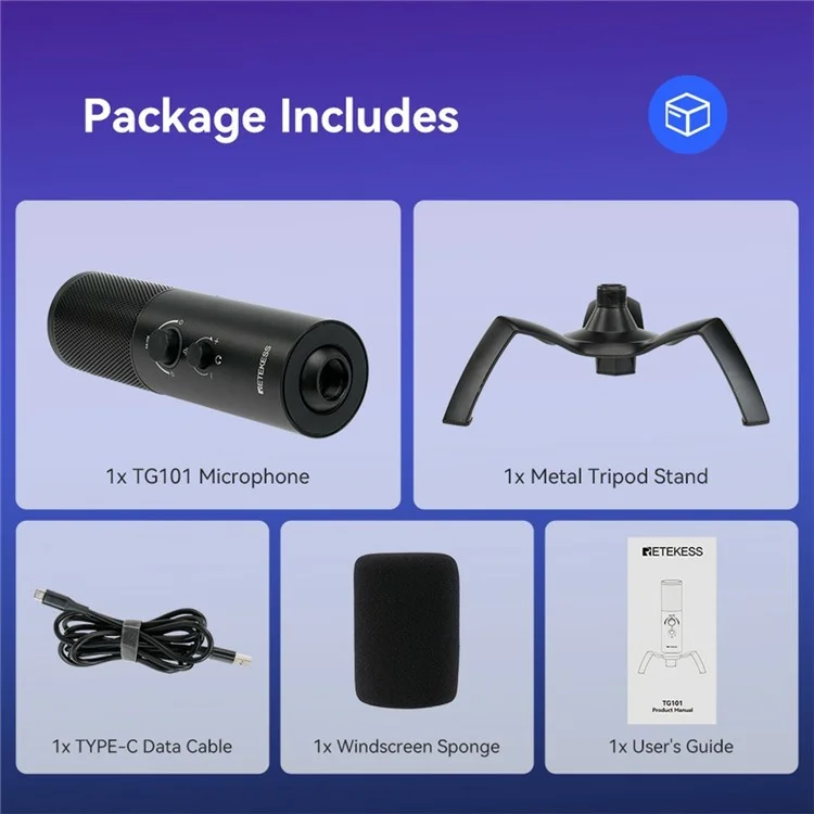 RETEKESS TG101 Live Streaming Wireless RGB Microphone for Gaming, Online Conference