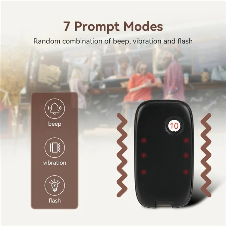 RETEKESS TD175S Restaurant Waiting Pager Set Beeper Buzzer Wireless Calling System with 10 Guest Pagers - UK Plug