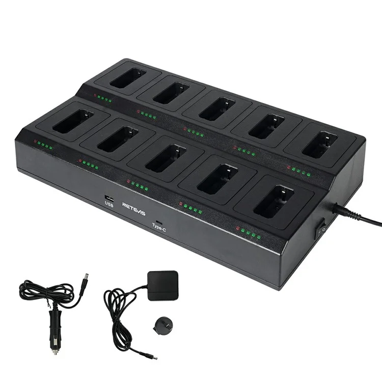 Retevis RTC22T Gang Mult-unit Gang Charger Walkie Talkie Dock Station Para RT22 / RT622 / RB19 / RB619 - Enchufe de Ee. Uu.