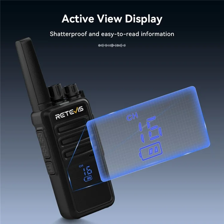 RETEVIS RT668H 2ER Outdoor Walkie-Talkies Zwei-Wege-Funkgerät mit verdecktem Bildschirm / EU 16 Kanäle
