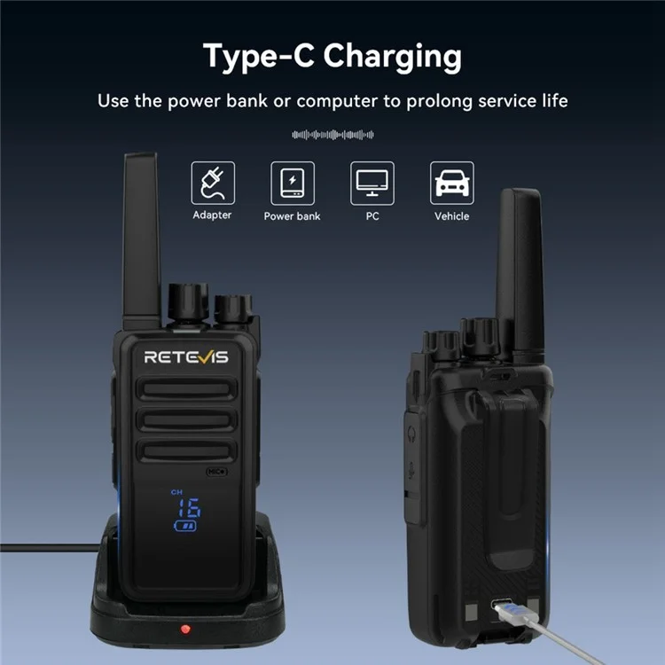 RETEVIS RT668H 2ER Outdoor Walkie-Talkies Zwei-Wege-Funkgerät mit verdecktem Bildschirm / EU 16 Kanäle